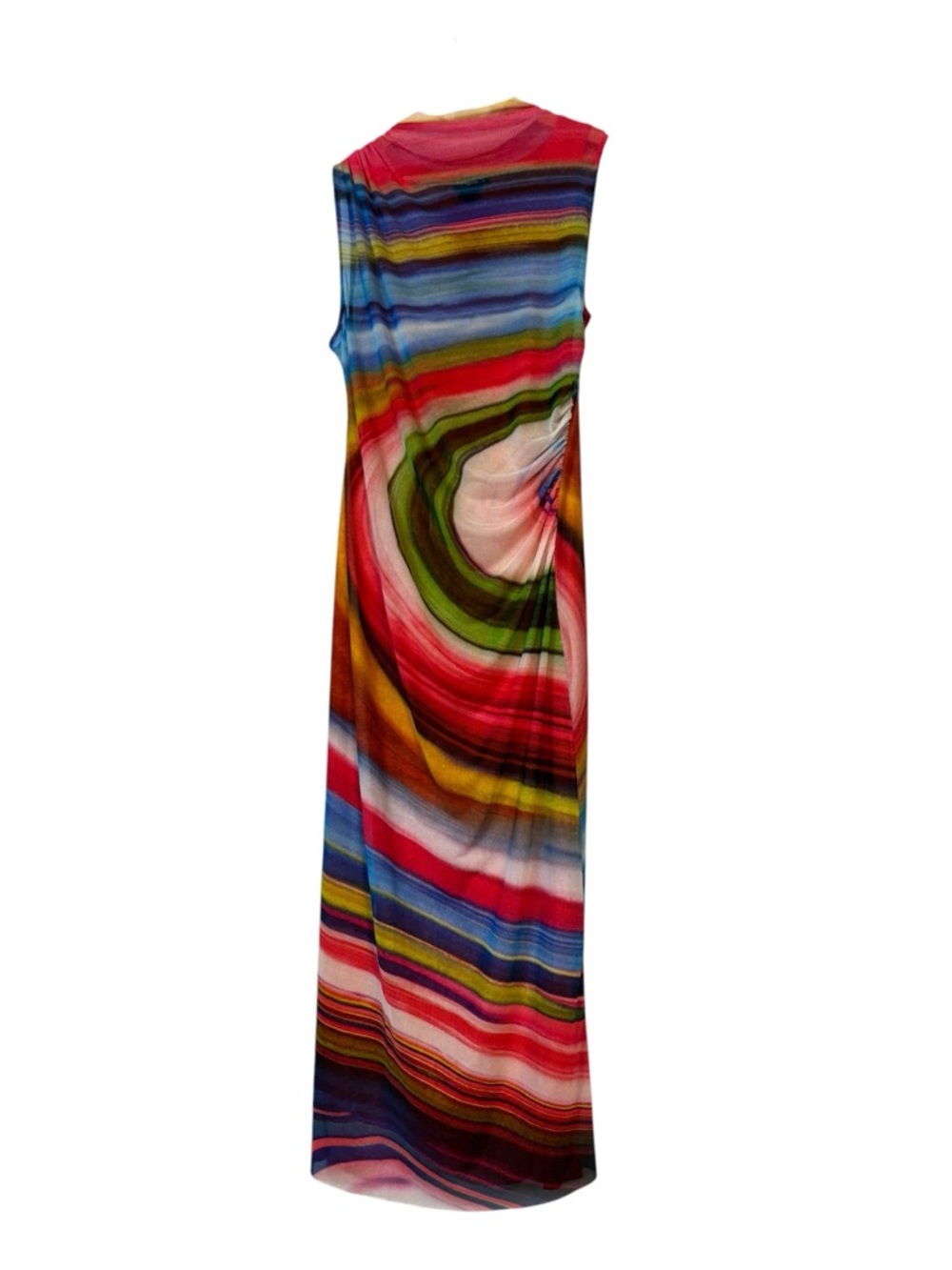 Desigual Tulle Wave multicolor sleeveless slim fit Midi /maxi Dress size XL=12